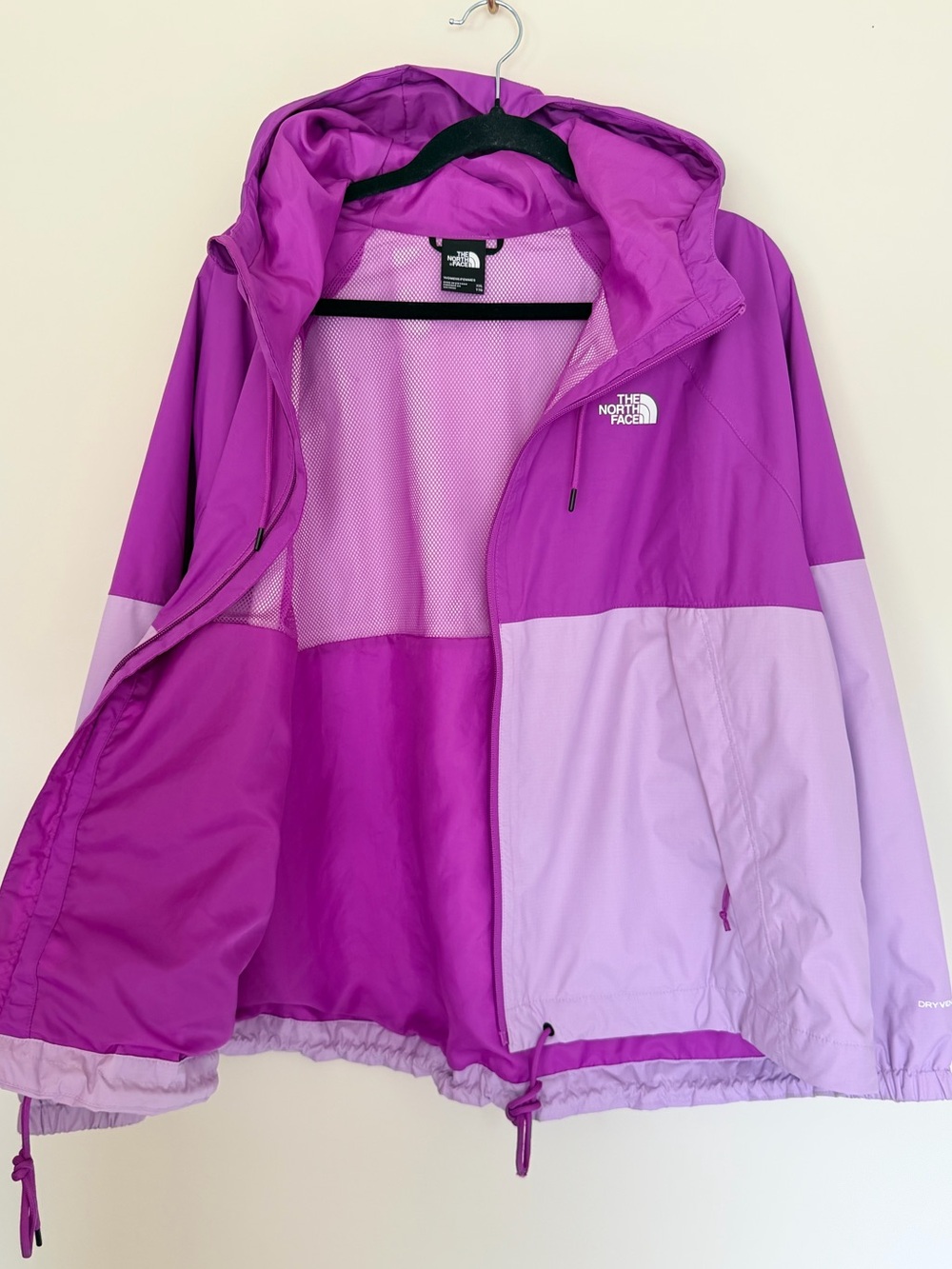 The North Face DryVent Rain Jacket Color Block Pink Hooded Windbreaker XXL - Picture 4 of 7